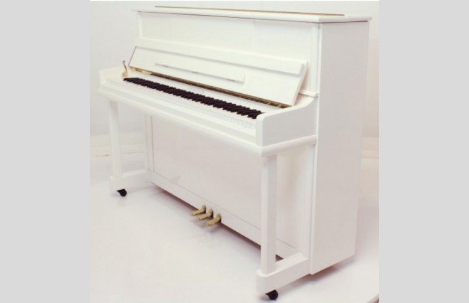 Steinhoven SU 112 Polished White Upright Piano - Image 1